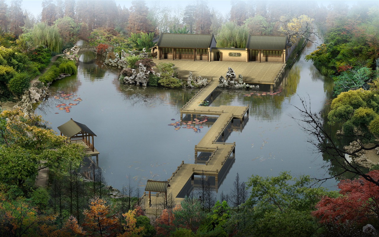 建築園林效果 高清壁紙(四) #15 - 1280x800