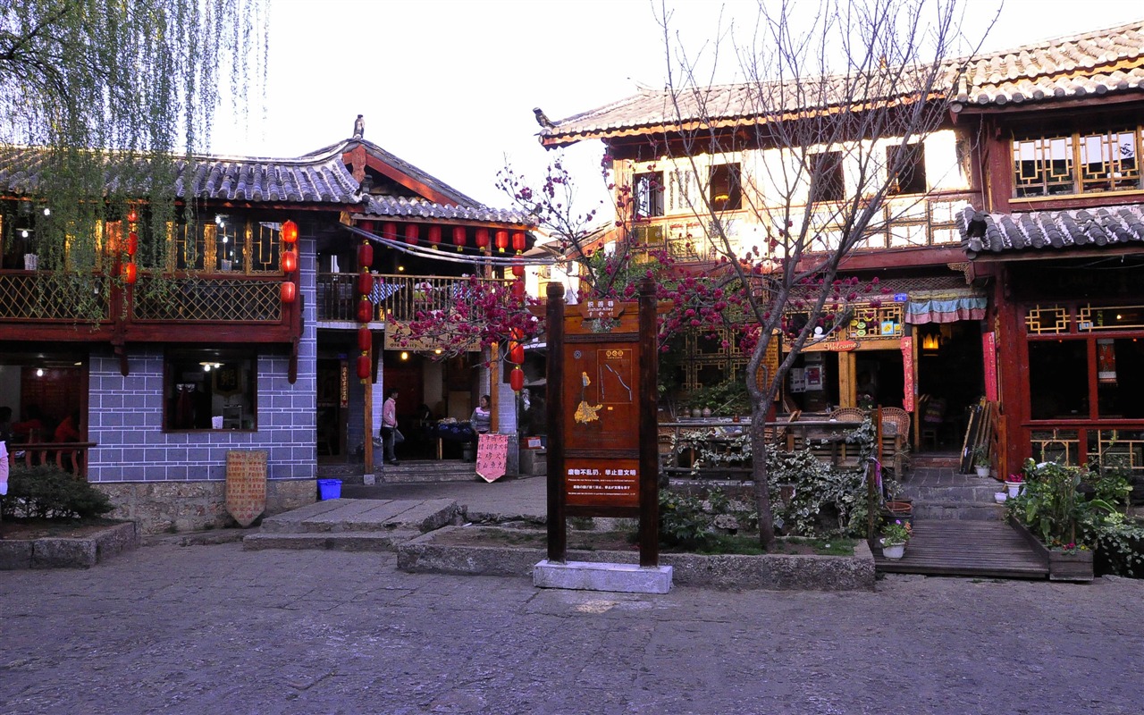 Starobylé město Lijiang atmosféra (2) (starý Hong OK práce) #4 - 1280x800