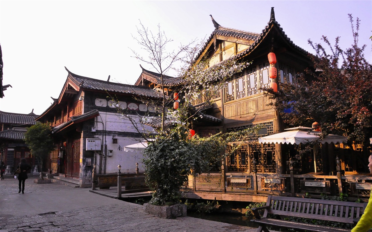Starobylé město Lijiang atmosféra (2) (starý Hong OK práce) #5 - 1280x800