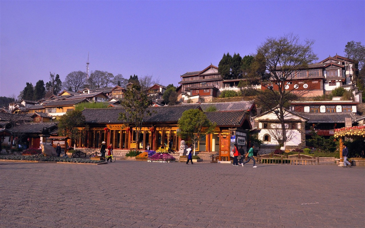 Starobylé město Lijiang atmosféra (2) (starý Hong OK práce) #6 - 1280x800