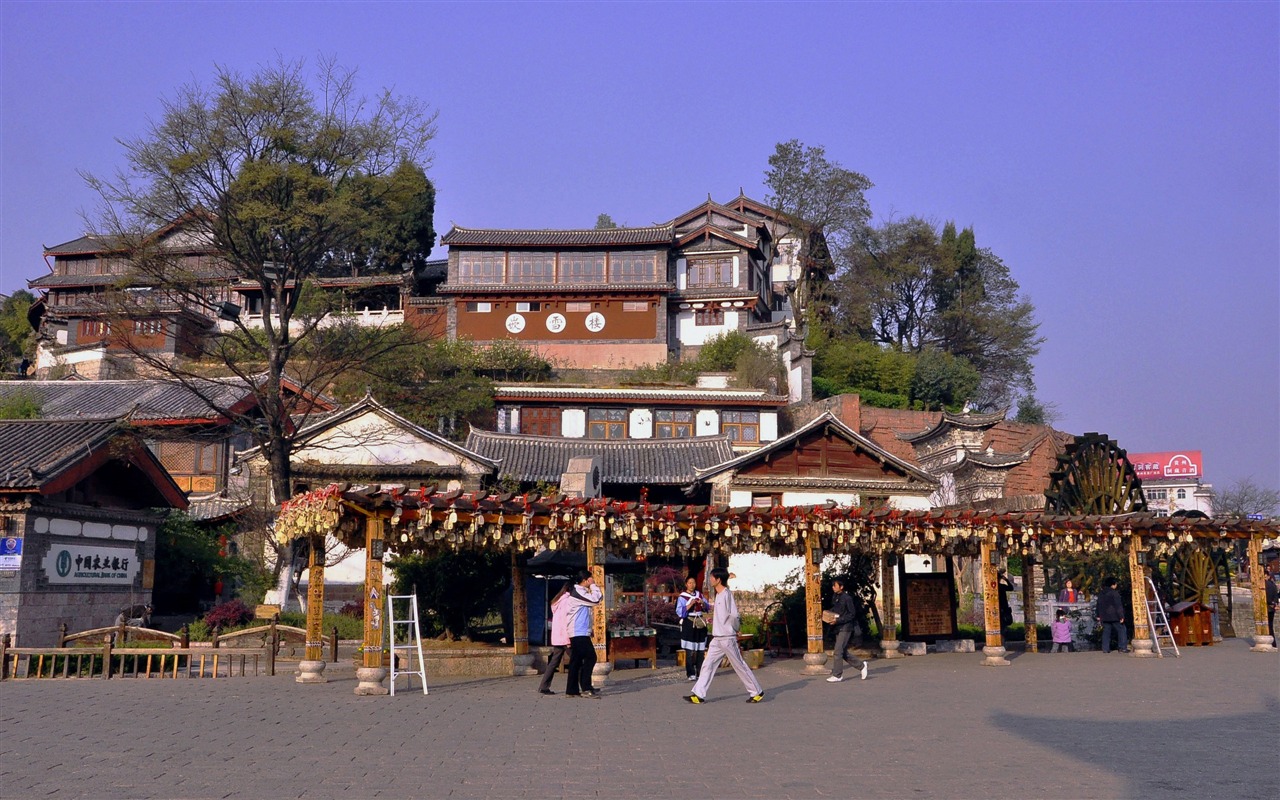 Starobylé město Lijiang atmosféra (2) (starý Hong OK práce) #7 - 1280x800
