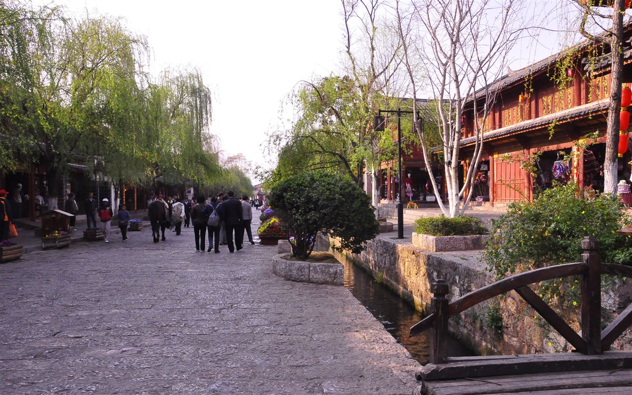 Starobylé město Lijiang atmosféra (2) (starý Hong OK práce) #8 - 1280x800