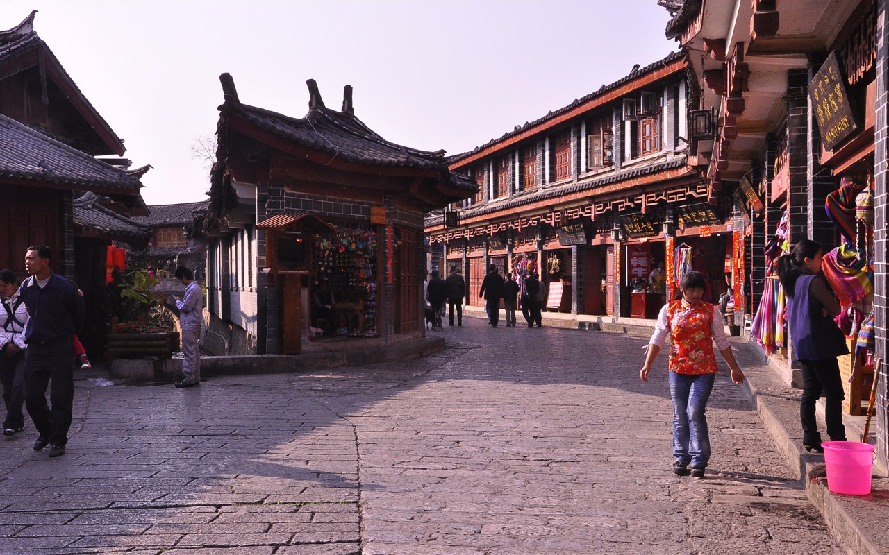 Starobylé město Lijiang atmosféra (2) (starý Hong OK práce) #9 - 1280x800