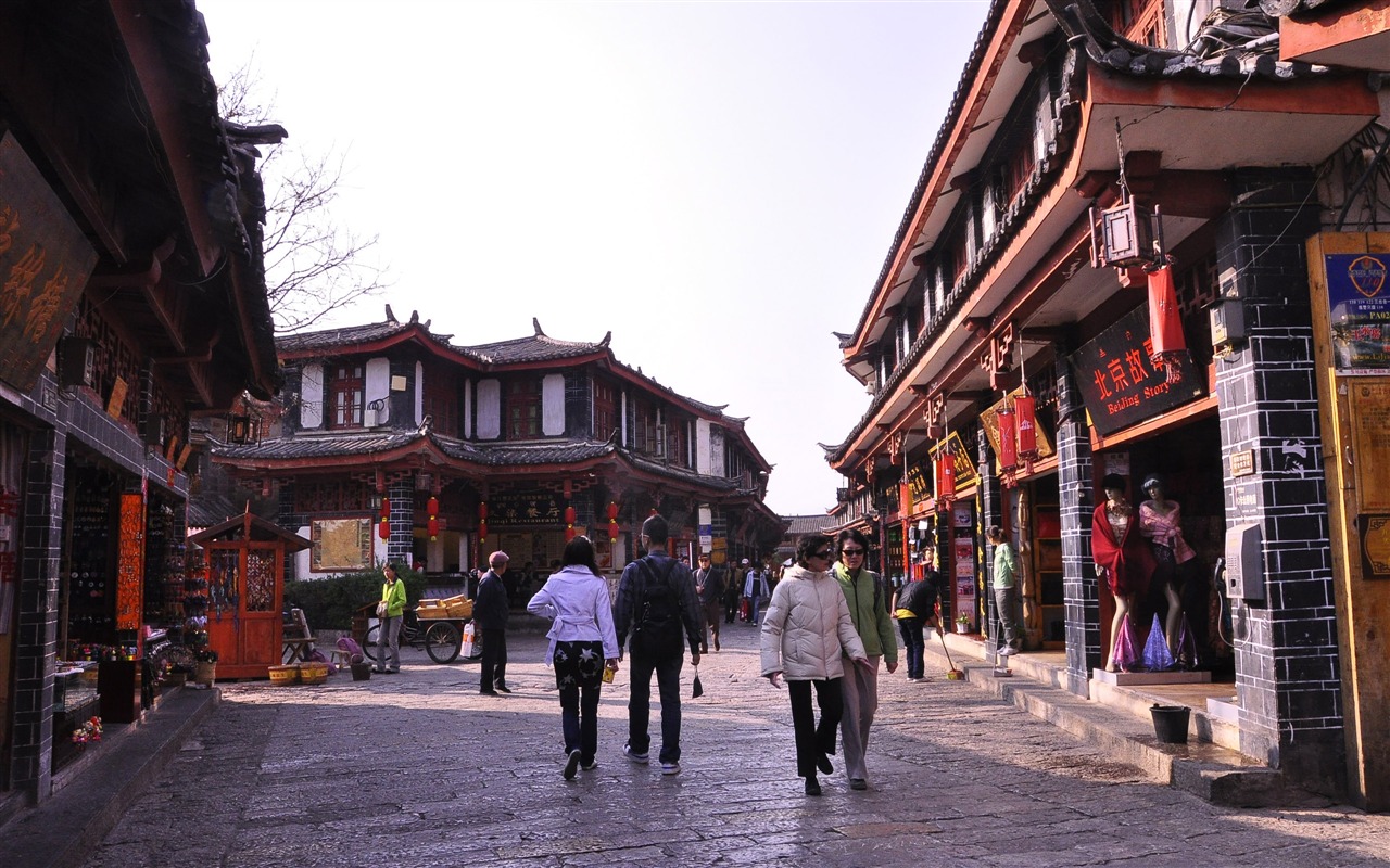 Starobylé město Lijiang atmosféra (2) (starý Hong OK práce) #10 - 1280x800