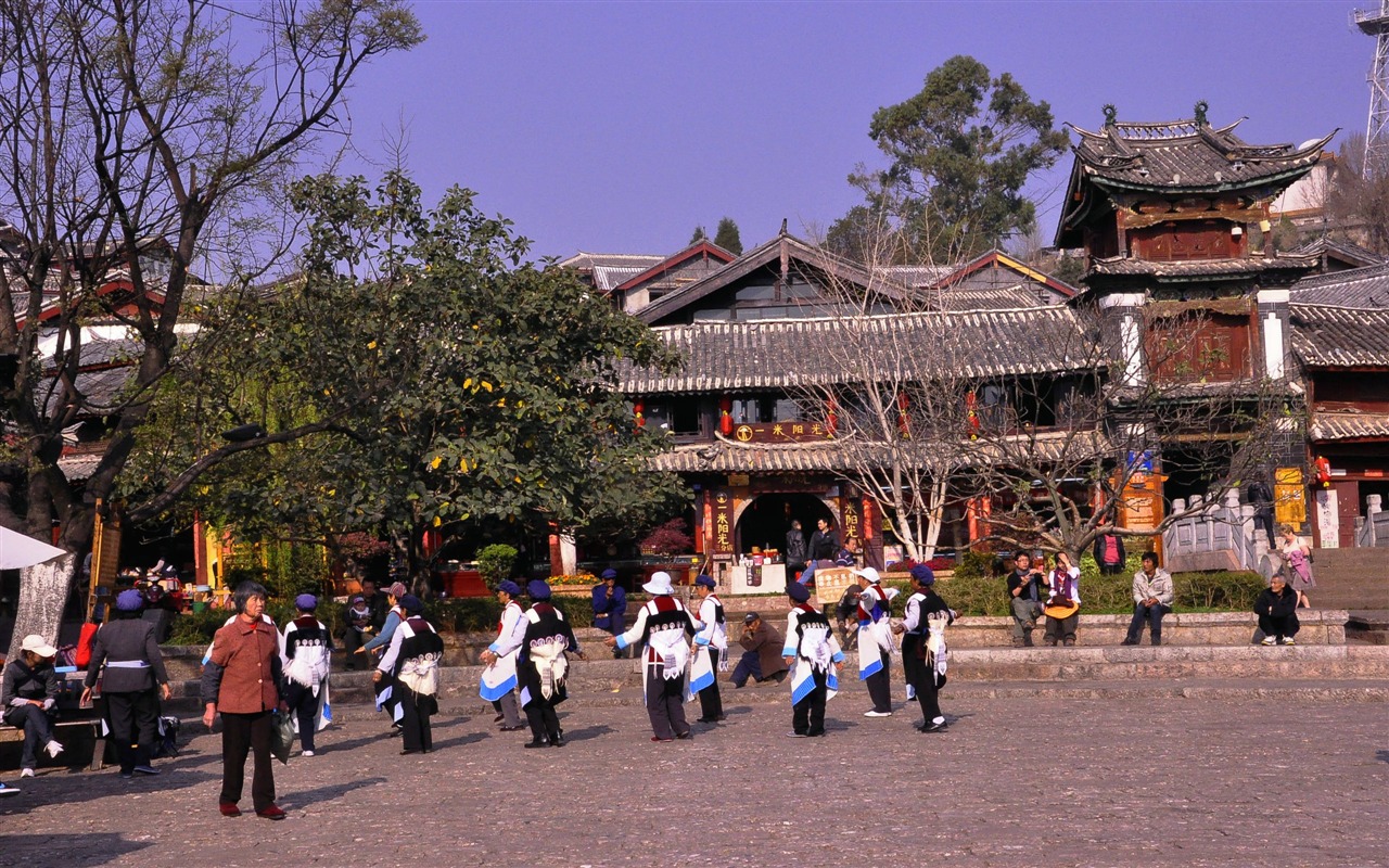 Starobylé město Lijiang atmosféra (2) (starý Hong OK práce) #13 - 1280x800