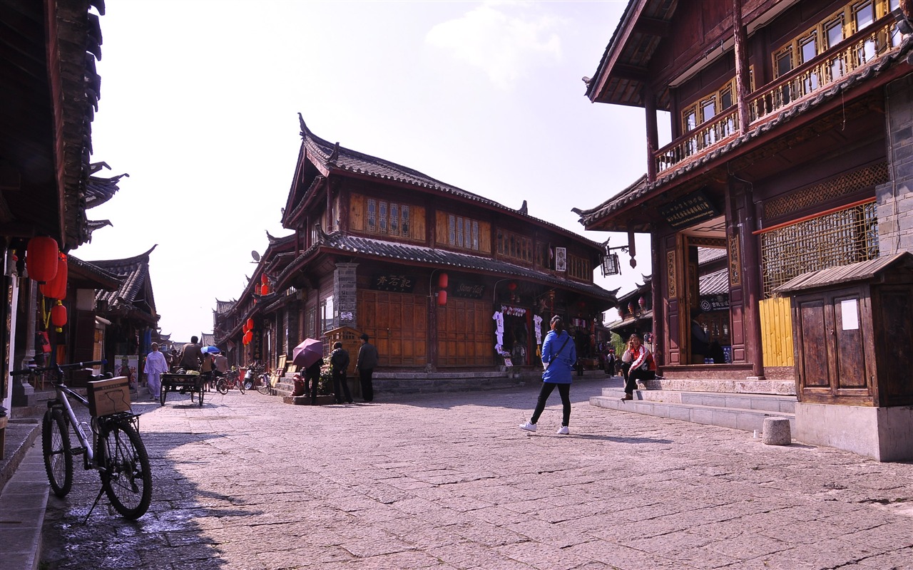 Starobylé město Lijiang atmosféra (2) (starý Hong OK práce) #14 - 1280x800