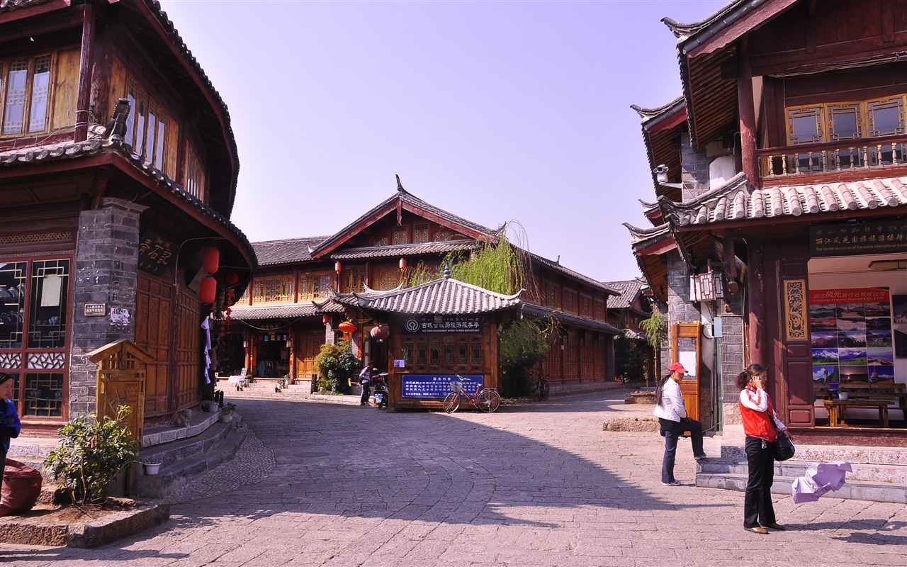 Starobylé město Lijiang atmosféra (2) (starý Hong OK práce) #15 - 1280x800
