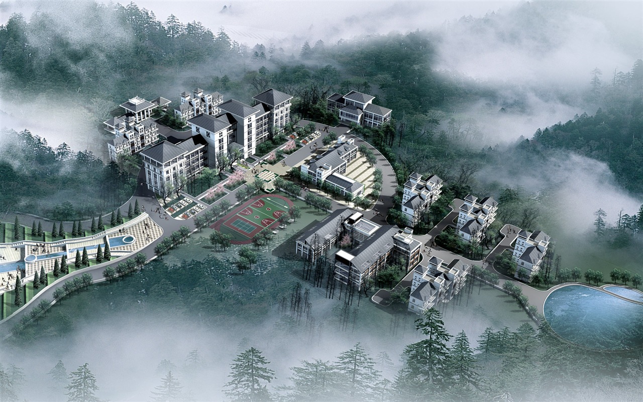 建築園林效果 高清壁紙(五) #6 - 1280x800