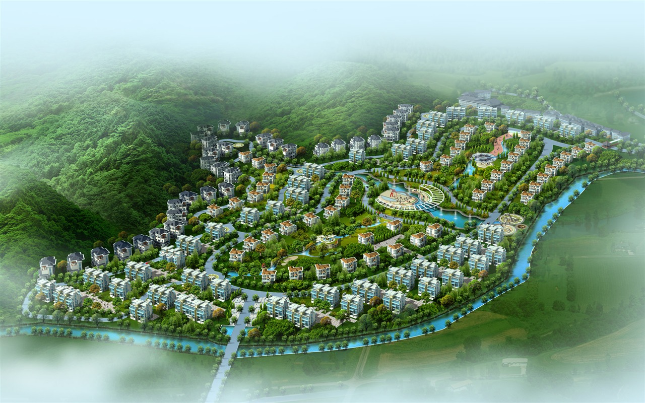 Effects of architecture and garden HD wallpaper (6) #20 - 1280x800