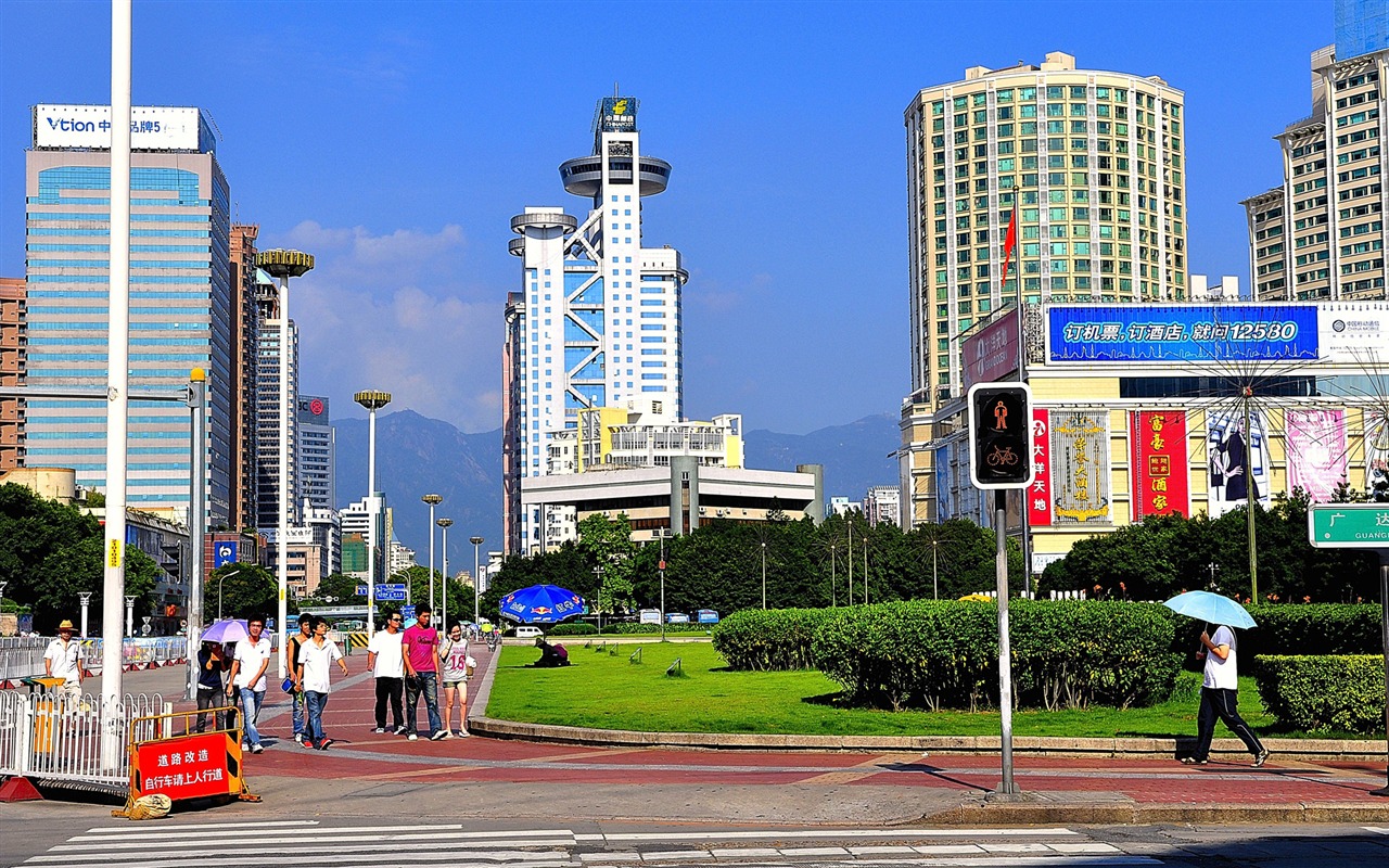 Fuzhou ulice s shot (foto Díla změnit) #1 - 1280x800