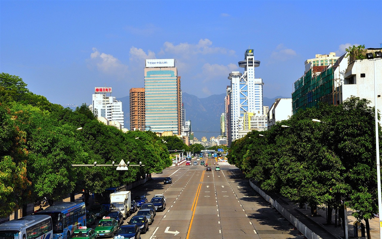 Fuzhou ulice s shot (foto Díla změnit) #5 - 1280x800