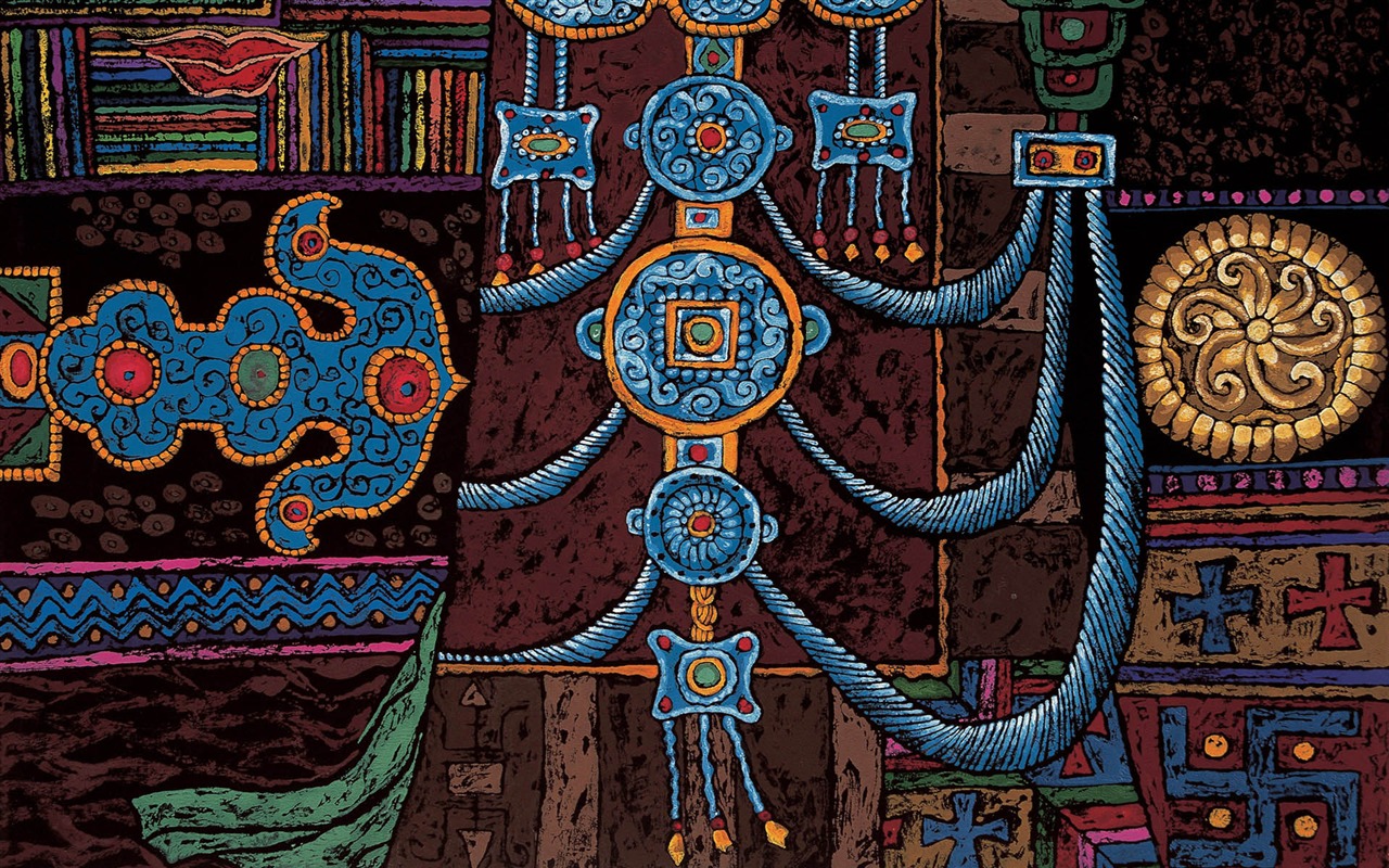 藏族祥巴版画 壁纸(一)12 - 1280x800