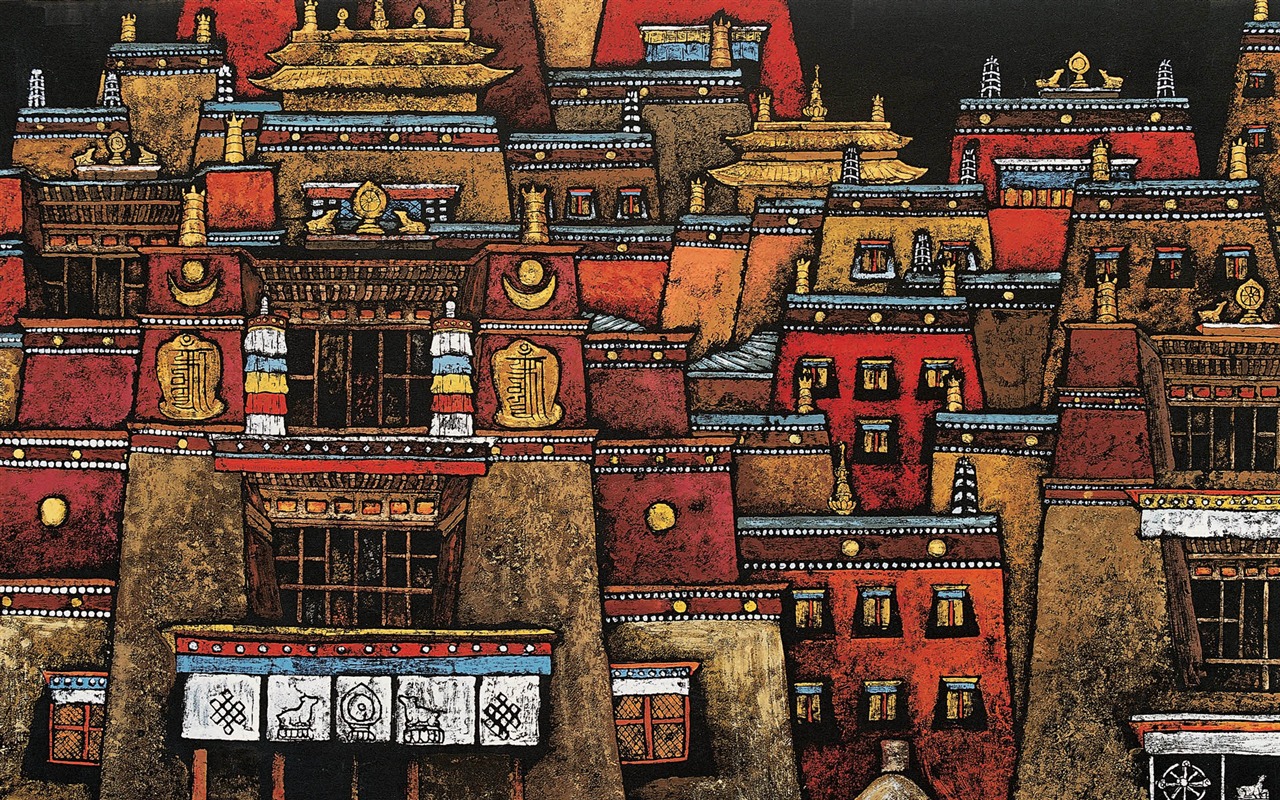 藏族祥巴版画 壁纸(一)18 - 1280x800