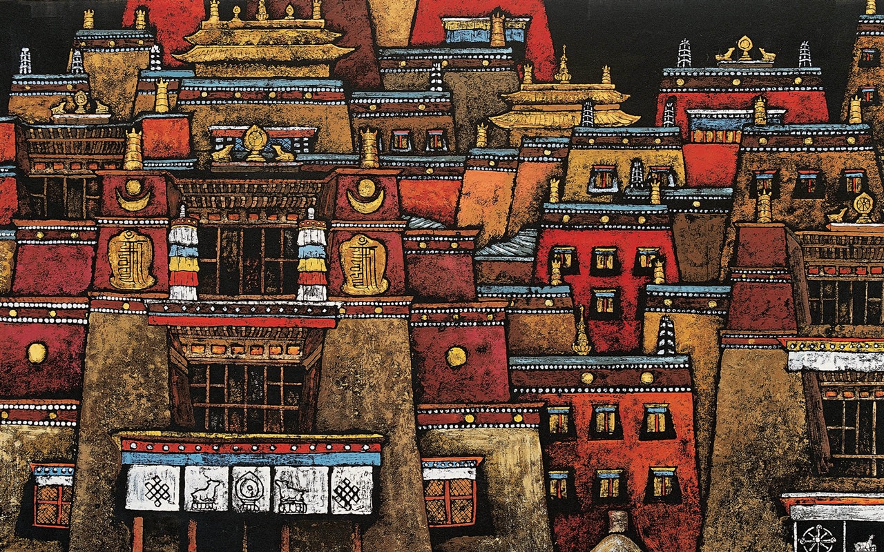 Cheung Pákistán tibetské tisk tapetu (1) #18 - 1280x800