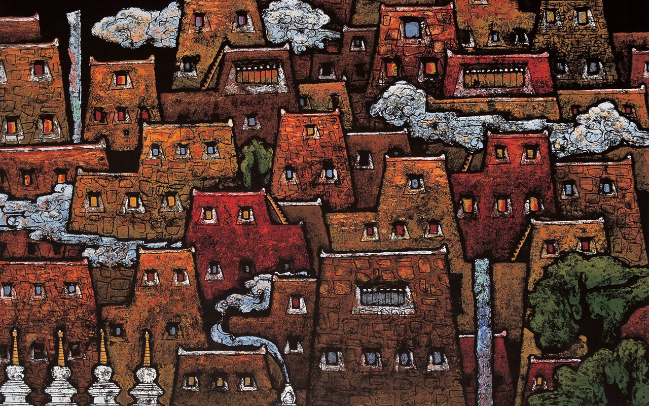 Cheung Pákistán tibetské tisk tapetu (1) #20 - 1280x800