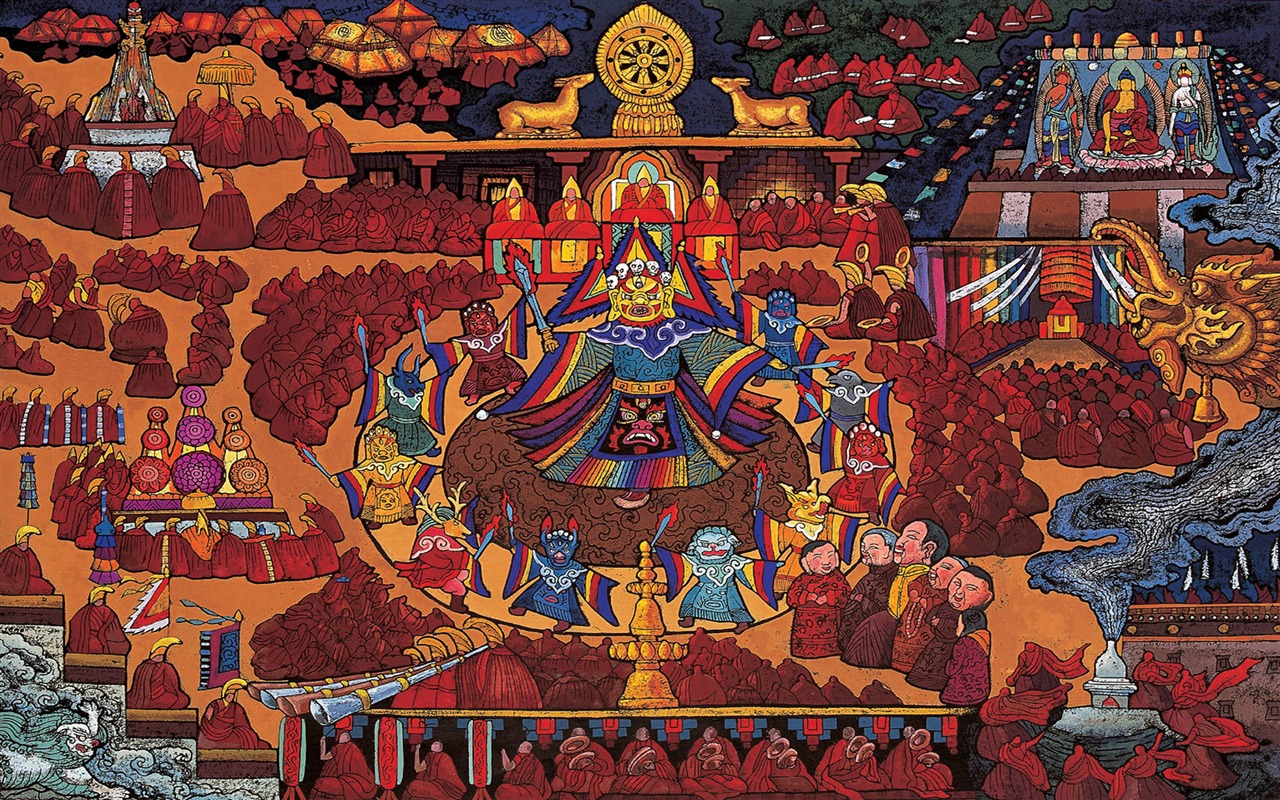藏族祥巴版画 壁纸(二)19 - 1280x800