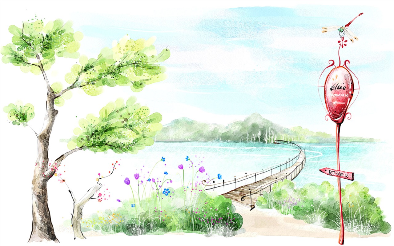 手繪夢幻風光 壁紙(五) #3 - 1280x800