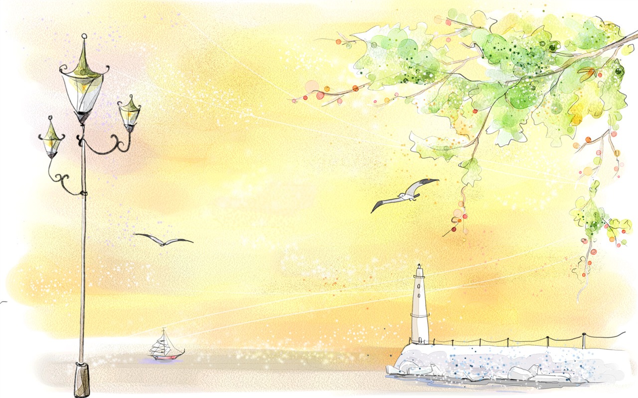 手繪夢幻風光 壁紙(七) #13 - 1280x800