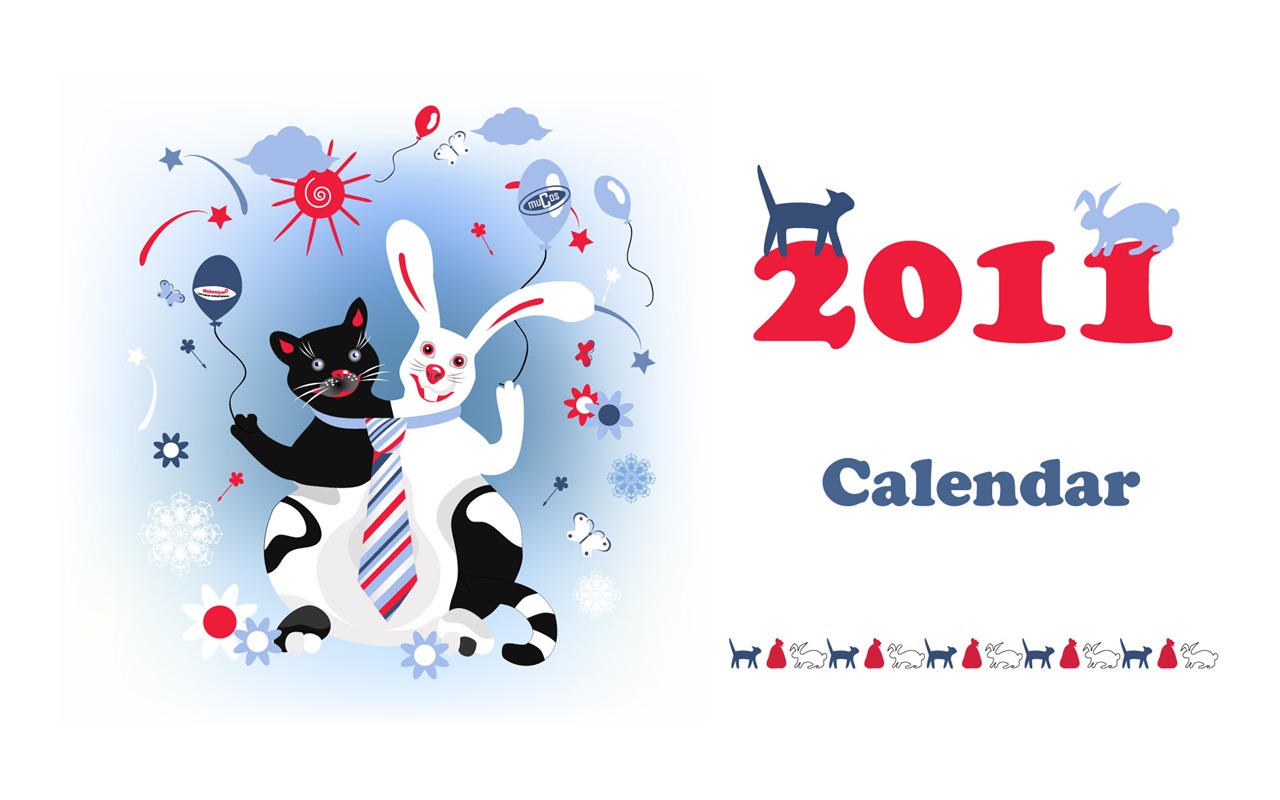 Year of the Rabbit 2011 calendar wallpaper (2) #1 - 1280x800