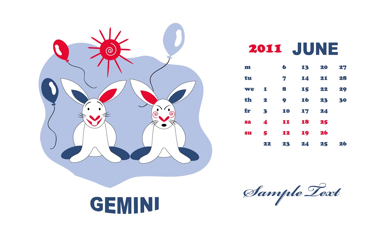 Année du papier peint Rabbit calendrier 2011 (2) #7 - 1280x800
