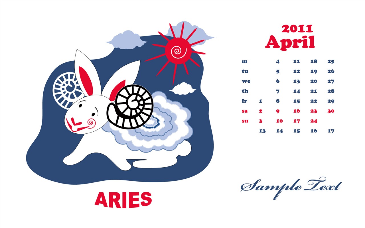 Année du papier peint Rabbit calendrier 2011 (2) #9 - 1280x800