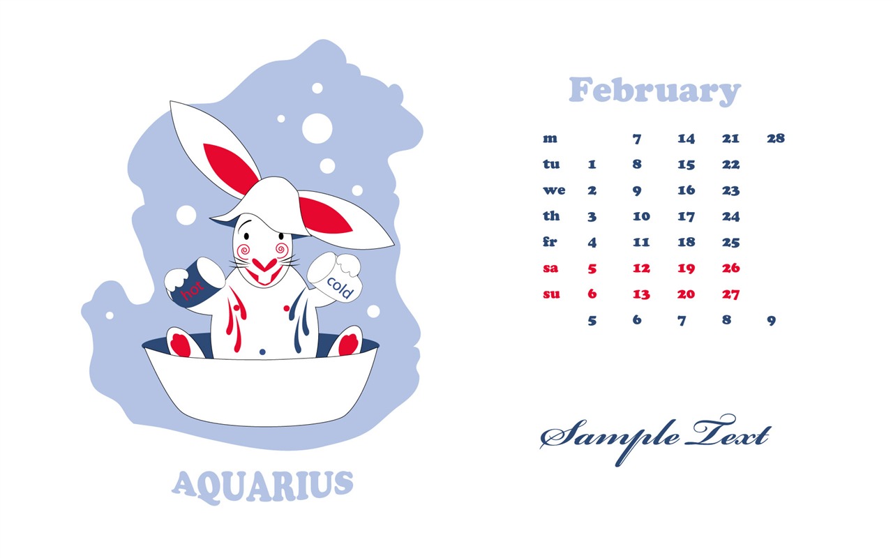 Year of the Rabbit 2011 calendar wallpaper (2) #11 - 1280x800