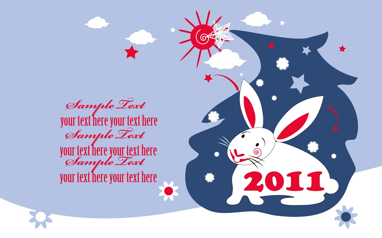 Year of the Rabbit 2011 calendar wallpaper (2) #13 - 1280x800