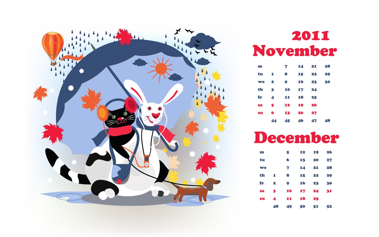 Jahr des Hasen Kalender 2011 Wallpaper (2) #20 - 1280x800