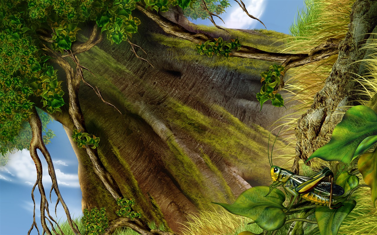 Colorido fondo de pantalla pintados a mano ecología del paisaje (2) #20 - 1280x800