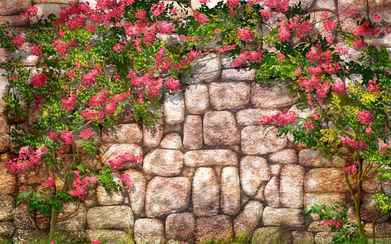 Colorful hand-painted wallpaper landscape ecology (3) #19 - 1280x800