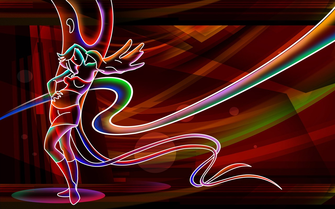 Hand-painted wallpaper line drawing (7) #7 - 1280x800