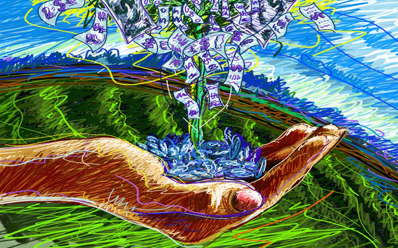 Living hand-painted wallpaper widescreen (2) #1 - 1280x800