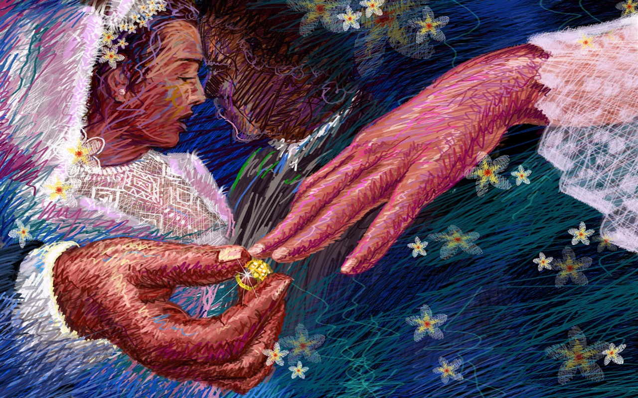 Living hand-painted wallpaper widescreen (2) #11 - 1280x800