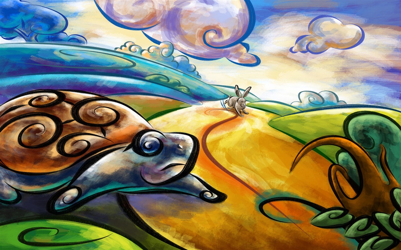 Living hand-painted wallpaper widescreen (8) #7 - 1280x800