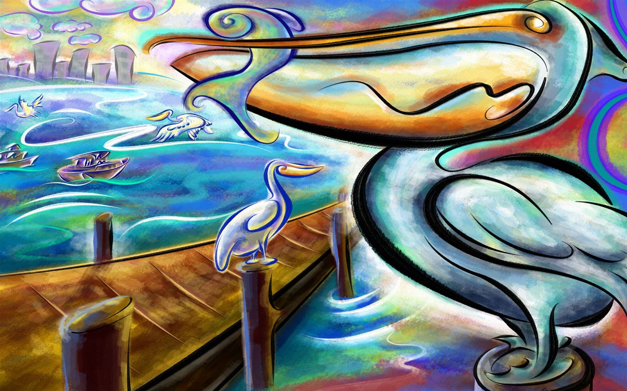 Obývací ručně malované-tapety širokoúhlé (10) #13 - 1280x800