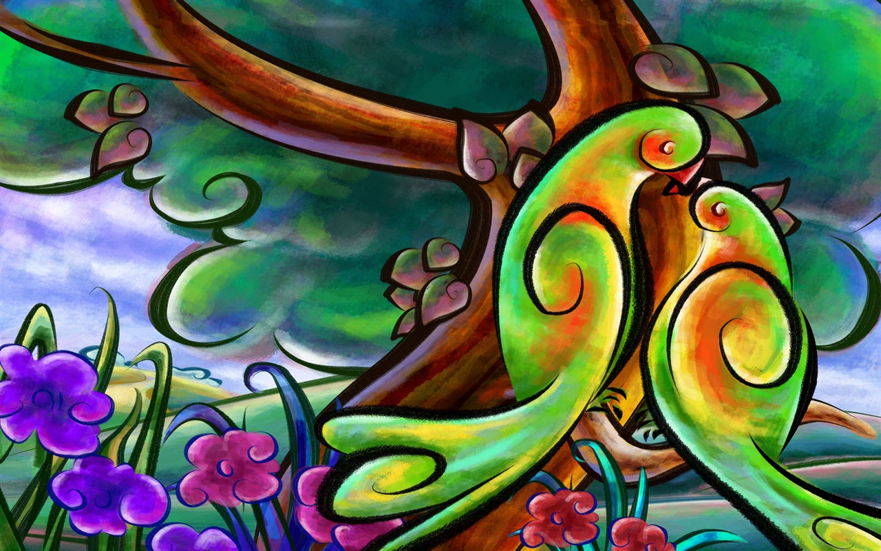 Obývací ručně malované-tapety širokoúhlé (10) #15 - 1280x800