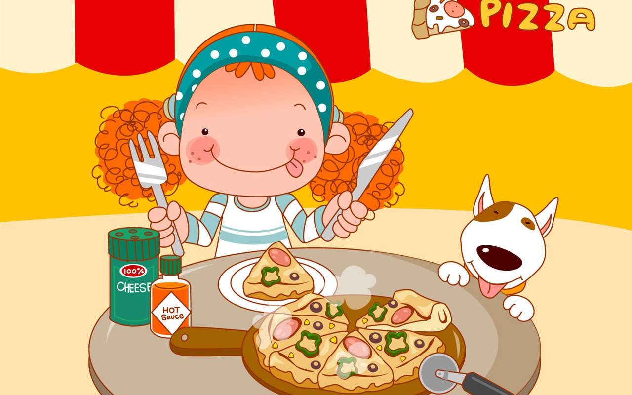 Vector dívka a pes tapety na plochu #2 - 1280x800
