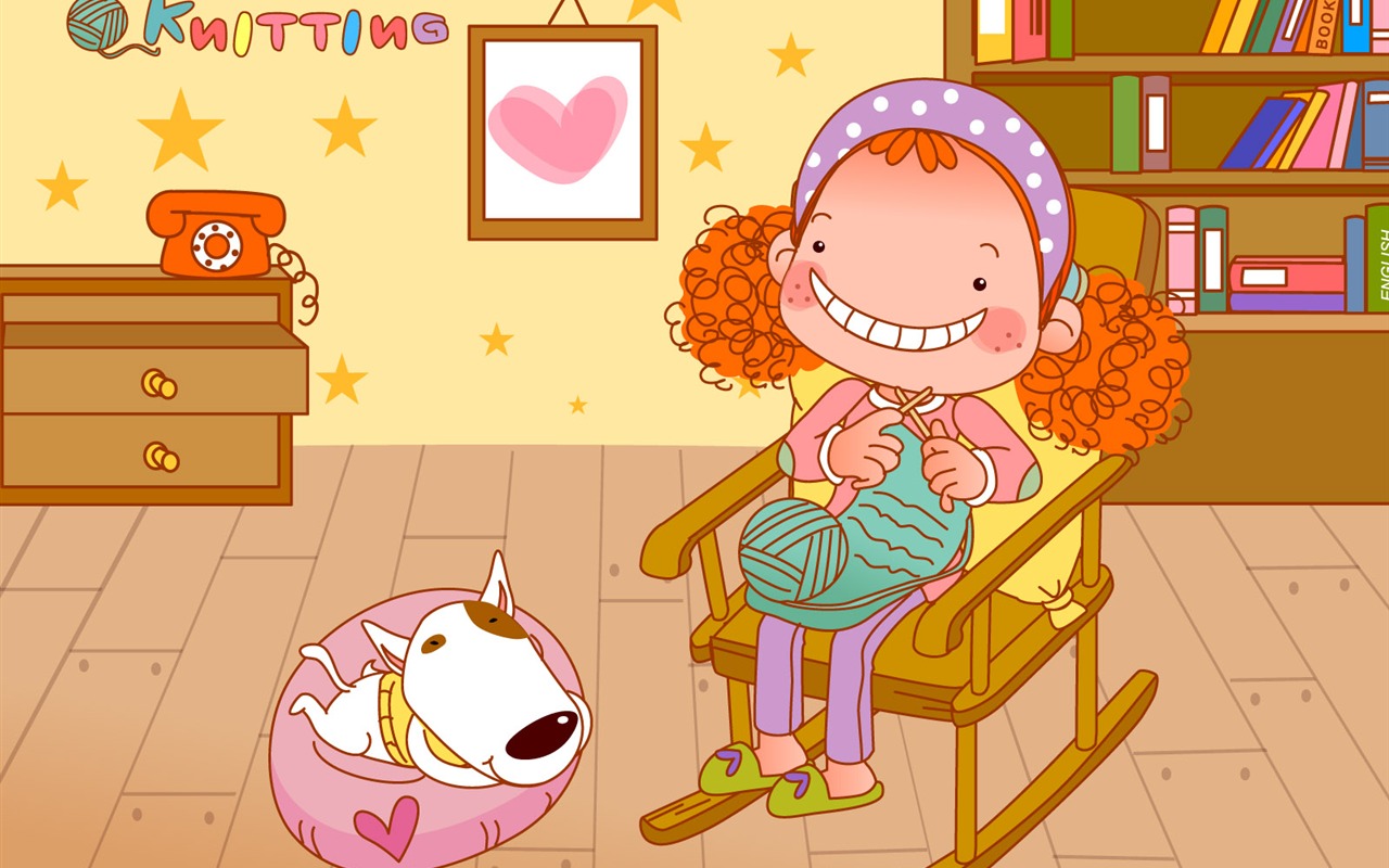Vector dívka a pes tapety na plochu #21 - 1280x800