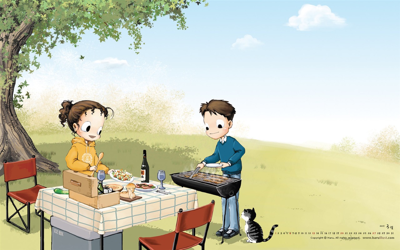 2011年3月 月历壁纸2 - 1280x800