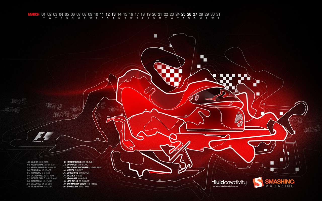 03. 2011 Kalendář Wallpaper #11 - 1280x800