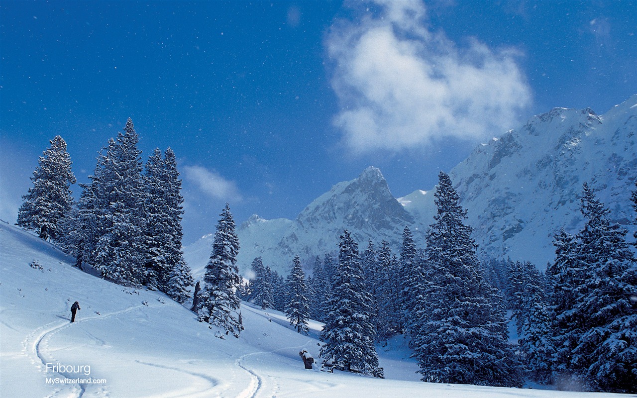 Swiss winter snow wallpaper #9 - 1280x800