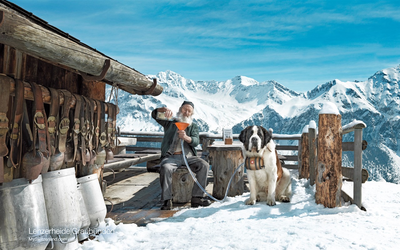 Swiss fond d'écran de neige en hiver #11 - 1280x800