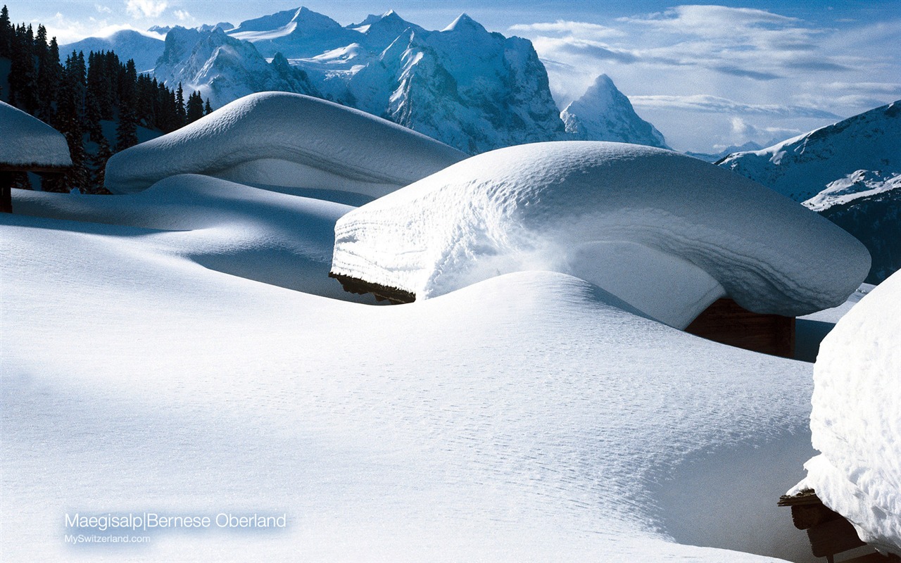 Swiss fond d'écran de neige en hiver #14 - 1280x800