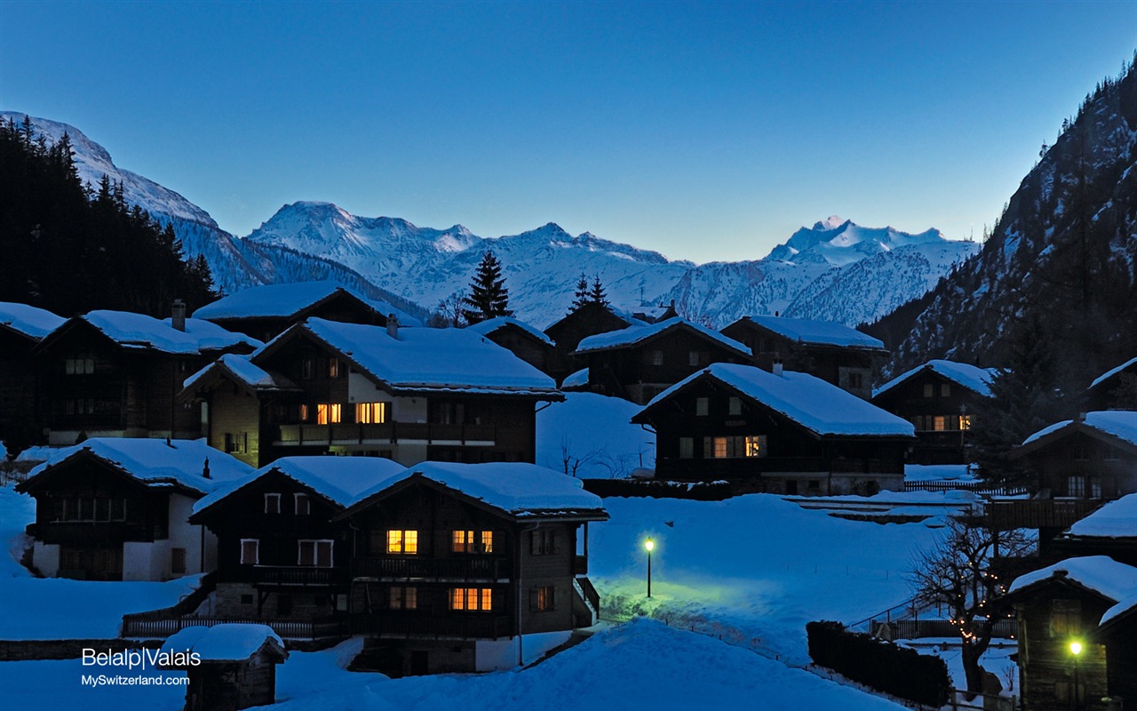 Swiss fond d'écran de neige en hiver #22 - 1280x800