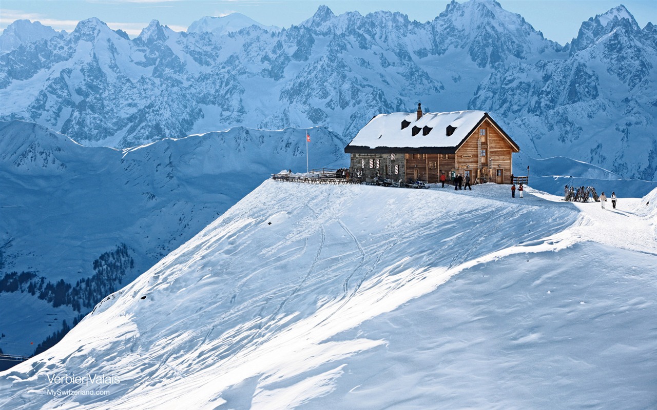 Swiss fond d'écran de neige en hiver #23 - 1280x800