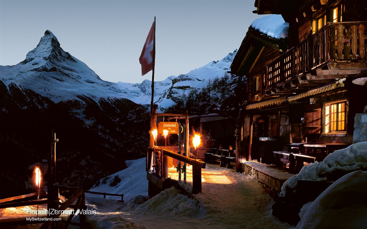 スイスの冬の雪の壁紙 #24 - 1280x800
