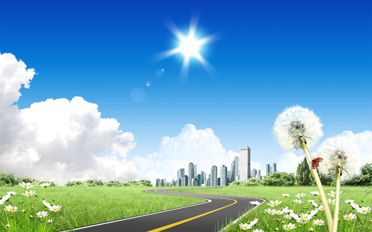 陽光燦爛的夏天 PS風景壁紙(一) #7 - 1280x800