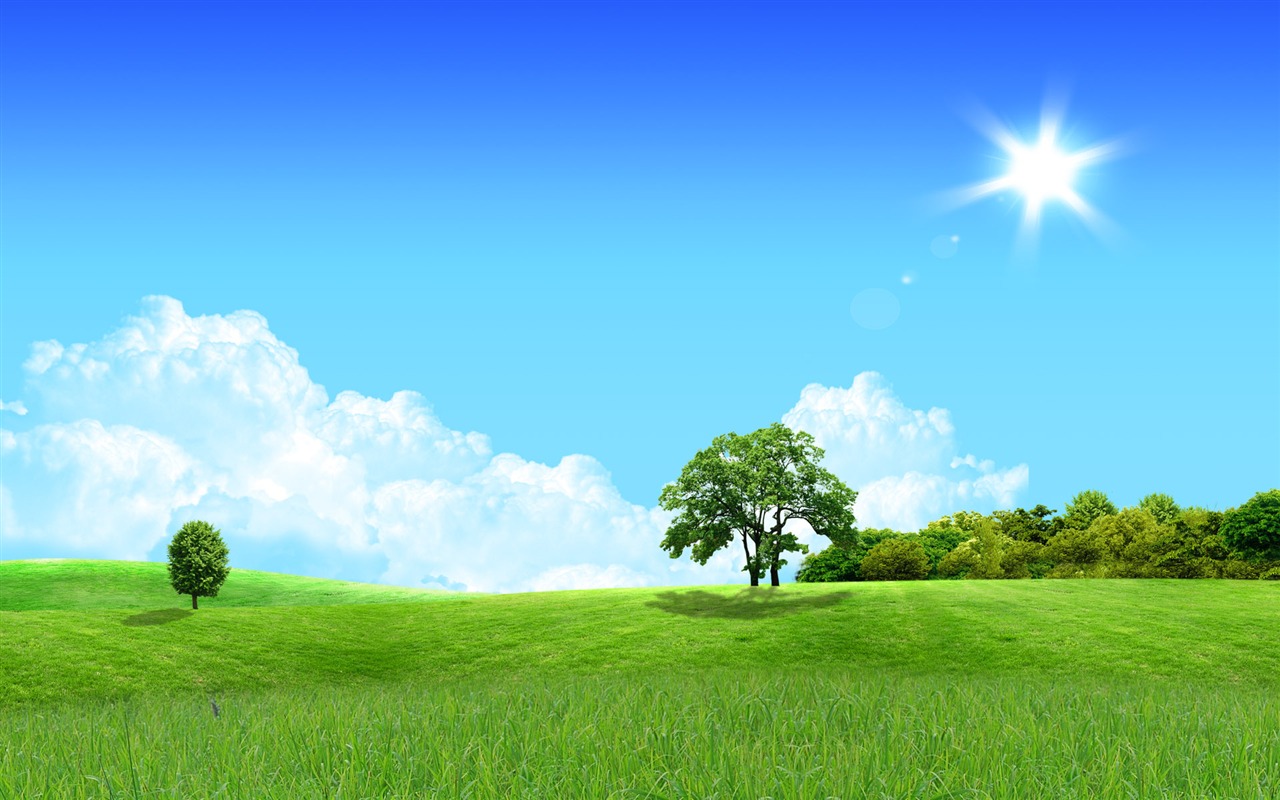 Photoshop sonnigen Sommertag Landschaft Wallpaper (1) #17 - 1280x800