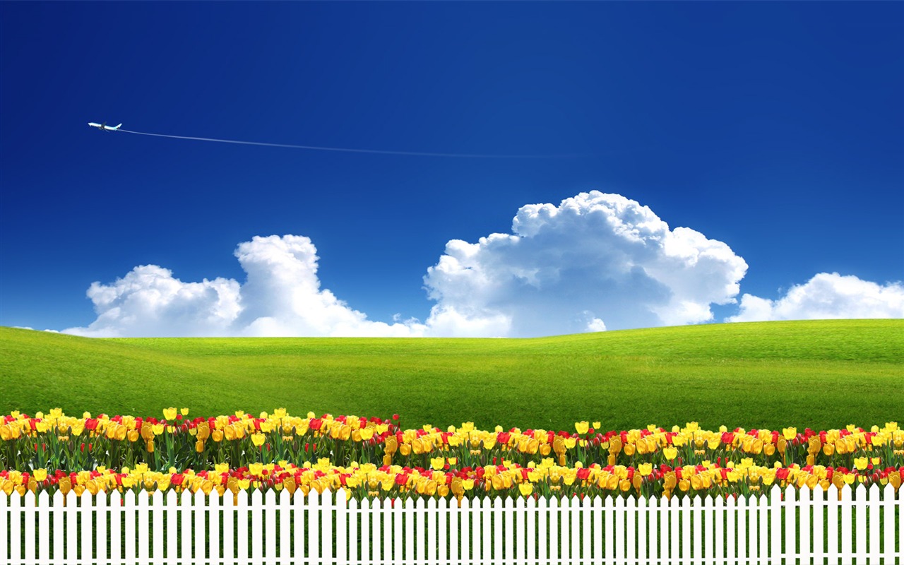 Photoshop sonnigen Sommertag Landschaft Wallpaper (1) #18 - 1280x800