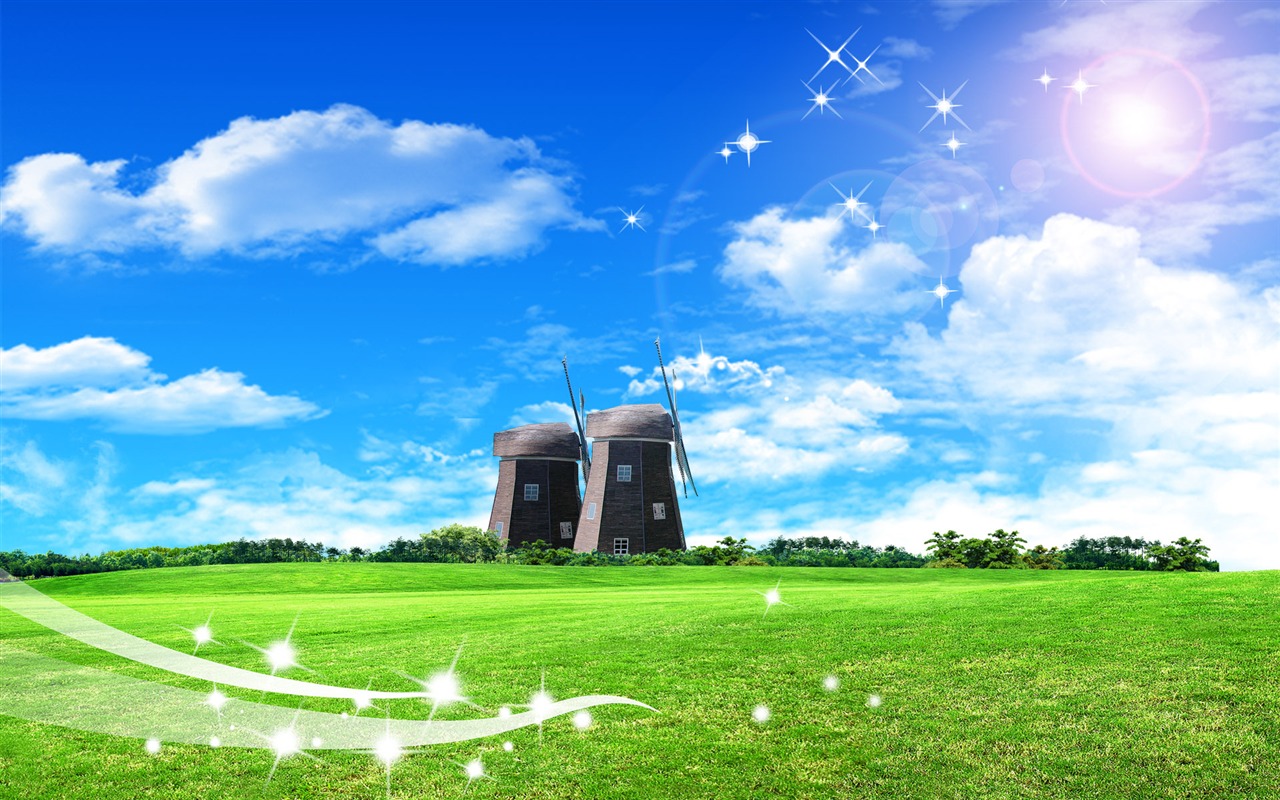 Photoshop sonnigen Sommertag Landschaft Wallpaper (2) #16 - 1280x800